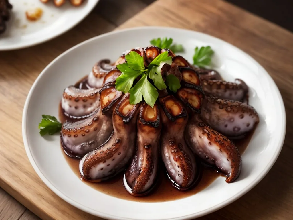Wood grilled octopus