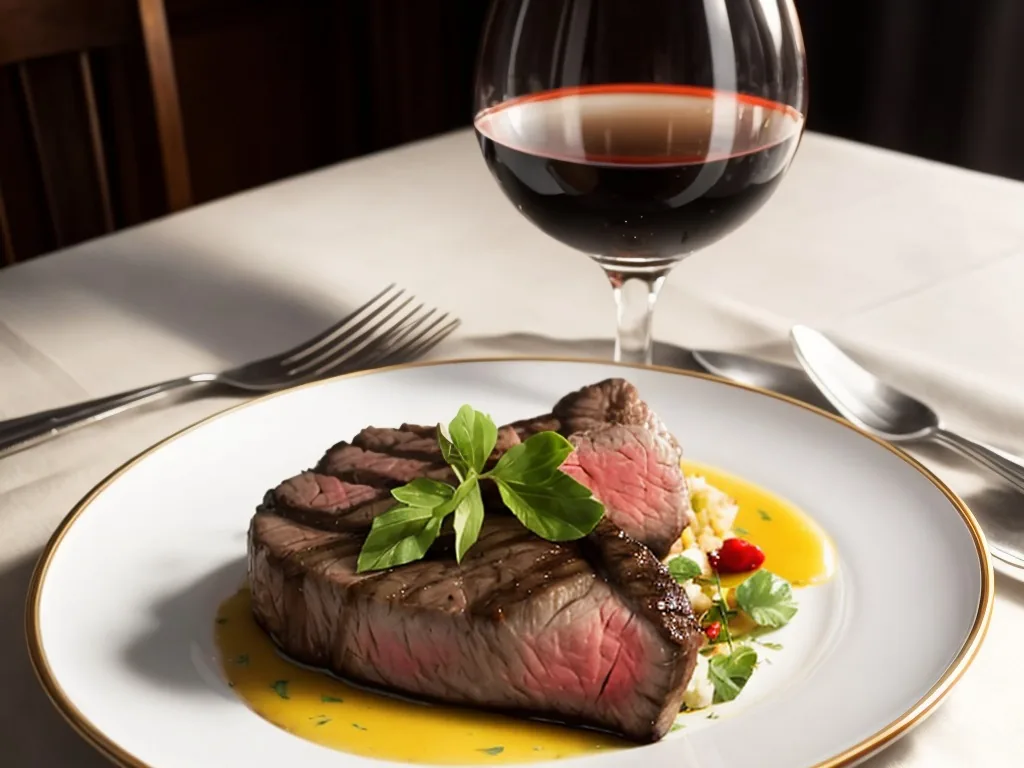 Plated steak